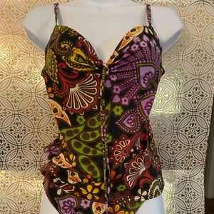 Victoria's Secret Brown and Multicolor Swimsuit Medium. Tankini and bottom